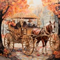 Whispering Wheels: A Horse-drawn Carriage Adventure Royalty Free Stock Photo