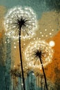 Delicate Dandelion Flowers. Generative AI