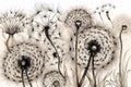 Delicate Dandelion Flowers. Generative AI