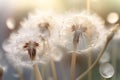 Delicate Dandelion Flowers. Generative AI