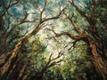 Whispering Woods: A Serene and Captivating Acrylic Painting& x22; is an immersive artwork that comes to life on a wood panel. The