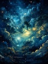 Whispers of Aquarius: A Swirling Dream in the Starry Night Sky