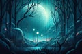 Whispers of the Enchanted Woods: A Surrealistic Illustration of a Dreamlike Forest