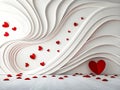Whispers of Love â Red Hearts in White Waves Royalty Free Stock Photo