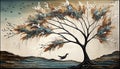 Whispers of Nature - A Serene Tree in a Peaceful Landscape, Made with Generative AI