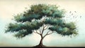 Whispers of Nature - A Serene Tree in a Peaceful Landscape, Made with Generative AI