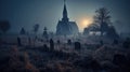 Whispers of the Night: Enigmatic Beauty in the Moonlit Graveyard