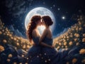 Whispers of the Night: A Romantic Moonlit rendezvous Royalty Free Stock Photo