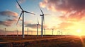 Whispers of Power: Expansive View of a Wind Farm with Mighty Wind Turbines