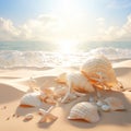 Whispers of the Sea: Seashells and Sand Melding in Tranquil Bliss