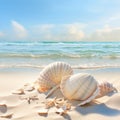 Whispers of the Sea: Seashells and Sand Melding in Tranquil Bliss
