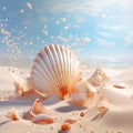 Whispers of the Sea: Seashells and Sand Melding in Tranquil Bliss