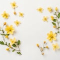 Whispers of Spring: Delicate Yellow Flowers on a Gentle Light Background