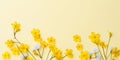 Whispers of Spring: Delicate Yellow Flowers on a Gentle Light Background