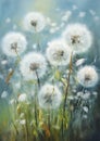 Whispers in the Wind: A Serene Scene of Dandelions and Blue Skie