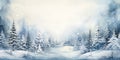 Whispers of Winter: A Breathtaking Illustration of Snowy Landsca