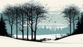 Whispers of Winter: A Peaceful Winter Landscape, Made with Generative AI