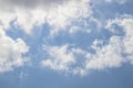 Whispy white clouds in teal blue sky background or replacement