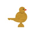 Whistle bird wooden isolated. Children\'s toy made of wood