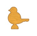 Whistle bird wooden isolated. Children\'s toy made of wood