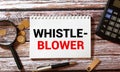 Whistle Blower - Woman holding chalkboard with text