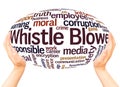 Whistle blower word cloud hand sphere concept Royalty Free Stock Photo