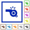 Whistle flat framed icons Royalty Free Stock Photo