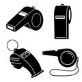 Whistle icon set, simple style