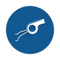 whistle of the judge icon in badge style. One of sport collection icon can be used for UI, UX