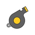 Whistle, police related icon, outline editable stroke