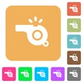 Whistle rounded square flat icons Royalty Free Stock Photo