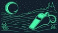 Whistle Under Crescent Moon in Serene Night Vector Art, vector design Generative AI Royalty Free Stock Photo