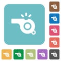 Whistle rounded square flat icons Royalty Free Stock Photo