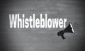 Whistleblower on concrete wall concept background Royalty Free Stock Photo