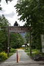 Main gate into Rainbow Park in Whistler, British Columbia, Canada