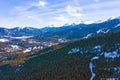 Whistler BC Canada Snowy Winter Panorama Landscape View From Forest Royalty Free Stock Photo