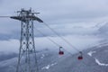 Peak to Peak Gondola with the Canadian Snow Covered Mountain in Whistler Royalty Free Stock Photo