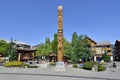 WHISTLER, BRITISH COLUMBIA, CANADA, MAY 30, 2019: The site of the 2010 Winter Olympics in the Whistler - Canadian resort town