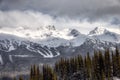 View of the Canadian Snow Covered Mountain Landscape Royalty Free Stock Photo