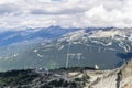 WHISTLER, CANADA - AUGUST 25, 2019: chair lift ride to the top of the mountain.