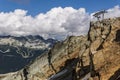 WHISTLER, CANADA - AUGUST 25, 2019: chair lift ride to the top of the mountain.