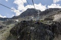 WHISTLER, CANADA - AUGUST 25, 2019: chair lift ride to the top of the mountain