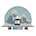 A whistler peak inukshuk illustration.. Vector illustration decorative design