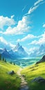 Whistlerian Landscape: Vibrant Cartoonish Digital Painting With Detailed Character Illustrations