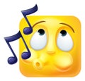 Whistling Emoji Emoticon Icon 3D Cartoon Character Royalty Free Stock Photo