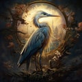 Ai Generated illustration Wildlife Concept of Whistling Heron Syrigma sibilatrix bird with evening sun Pantanal Brazil