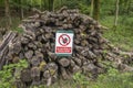 Logs and felled trees piled up below Whitbarrow Fell Royalty Free Stock Photo