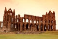 Whitby Abbey castle, ruined Benedictine abbey sited on Whitby`s Royalty Free Stock Photo