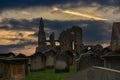 Whitby abbey and cemetery Royalty Free Stock Photo