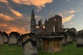 Whitby abbey and cemetery Royalty Free Stock Photo